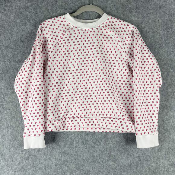 Roller Rabbit Tops - Roller Rabbit Sweatshirt Womens XS Pink Heart Print Organic Crewneck Casual FLAW